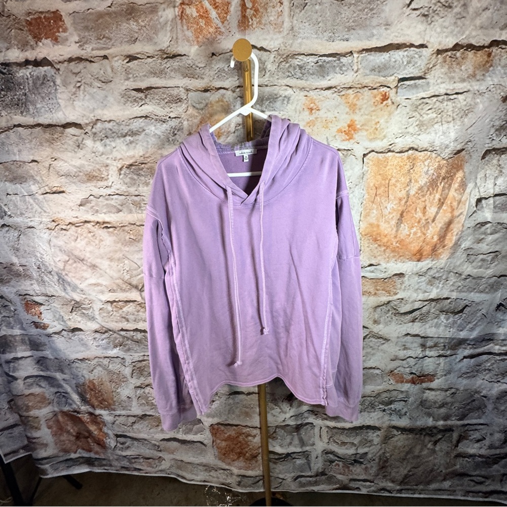 White Birch - Long Sleeve Hoodie with Plaid Lining - Purple - 1X